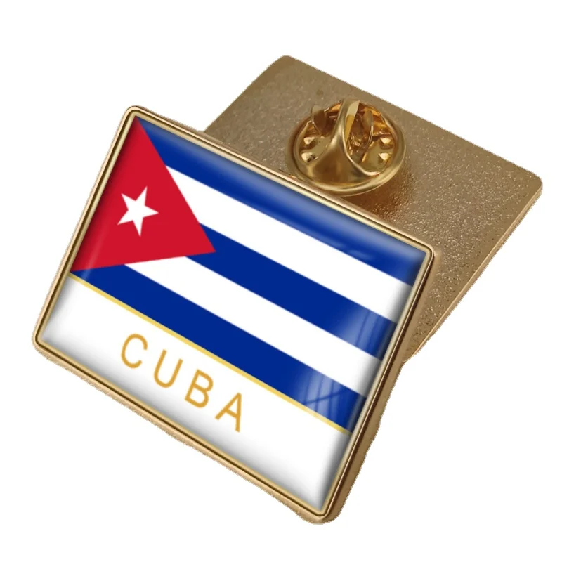 Cuba Flag Crystal Epoxy Badge Pin World Flag Pins