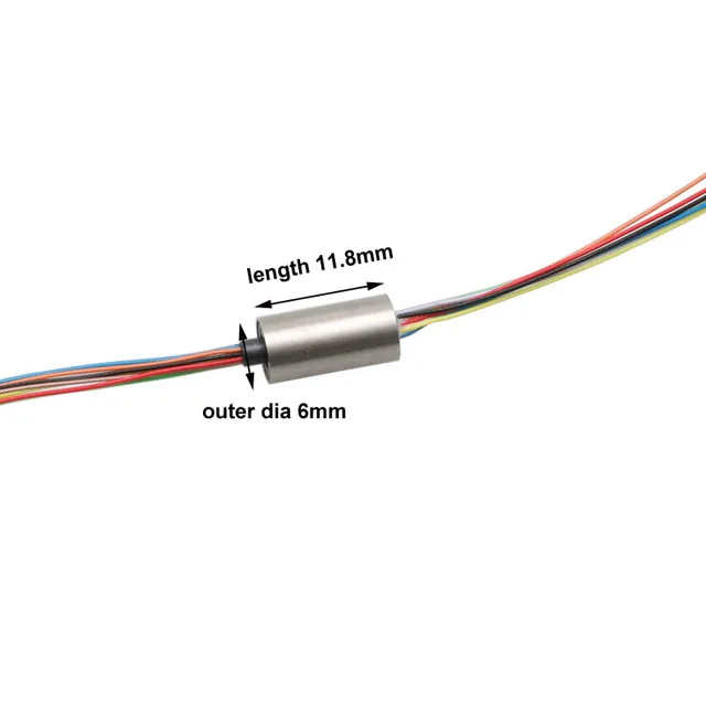 Бесщеточный двигатель с Анкерной рыбой для радиоуправляемого БПЛА, вращающийся, диаметр скольжения 6 мм, 8 цепей, 1 А, миниатюрный проводящий Поворотный шарнир для скольжения