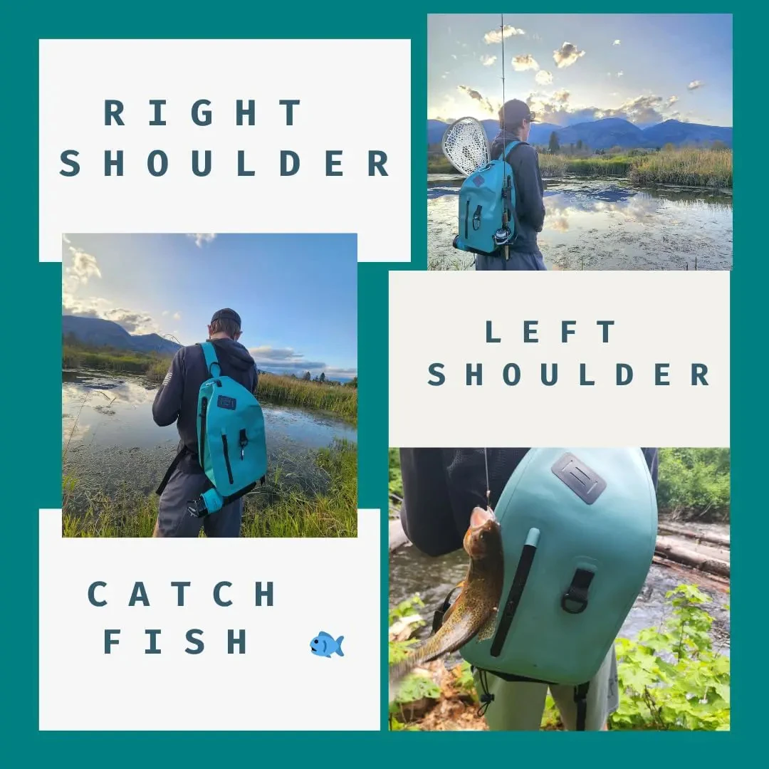 OEM Fishing Sling Pack Outdoor Lightweight Floating Submersible Dry Backpack Waterproof Fly Fishing Sling Pack With Rod Holder