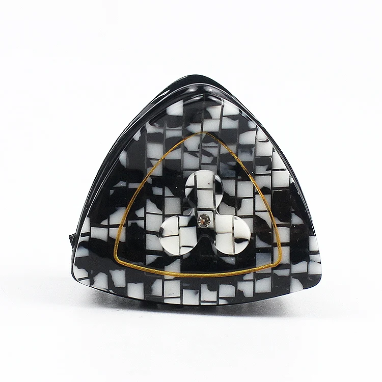 CANYUAN Black And White Triangle Hair Claw Clip For Women Cellulose Acetate Hair Clamp Girl Custom Acrylic Hair Accessories