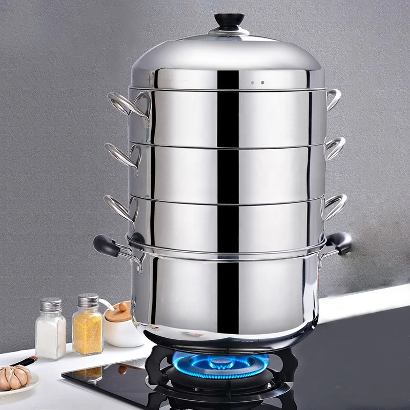 Commercial Cookware Multilayer Stainless Steel Steamer Pot Large Capacity Cooking Pot With SS Lid