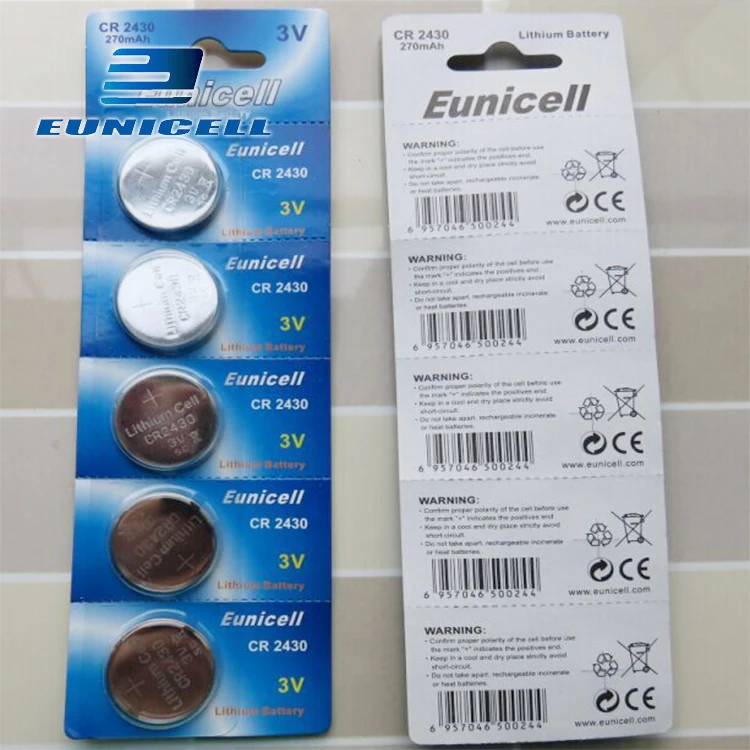 High quality 3V CR2430 Lithium battery & Button cell batteries with PCB pins tabs