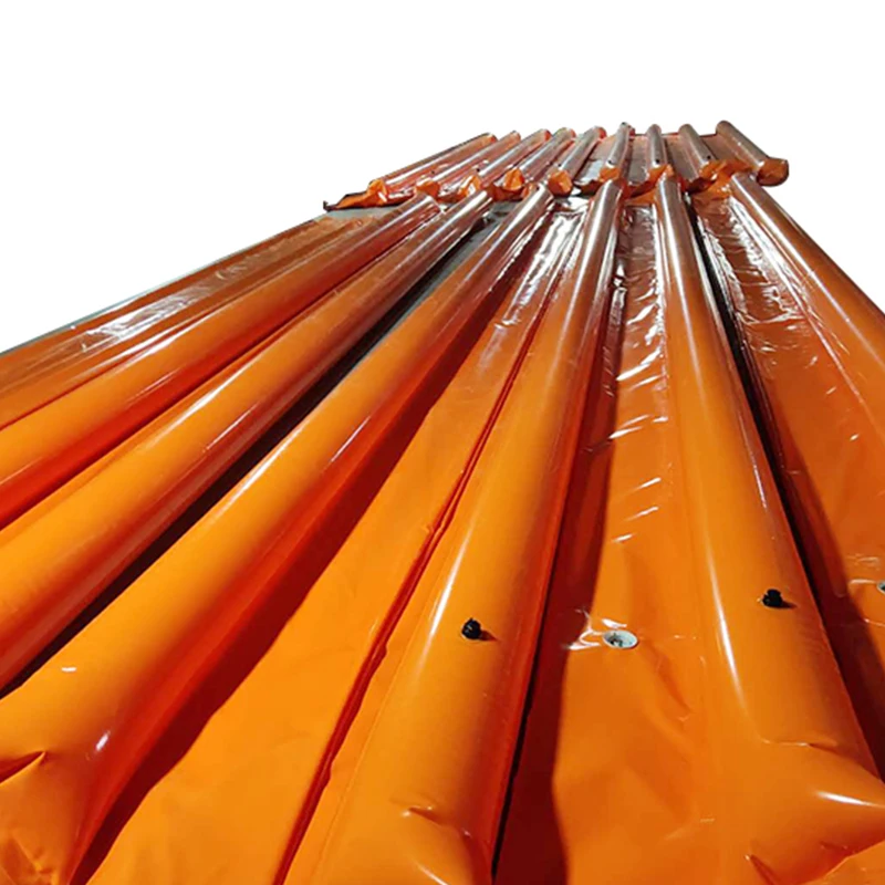 PVC Tarpaulin  Inflatable Containment Boom  For Sea Flotation Seaweed Fence Barrier