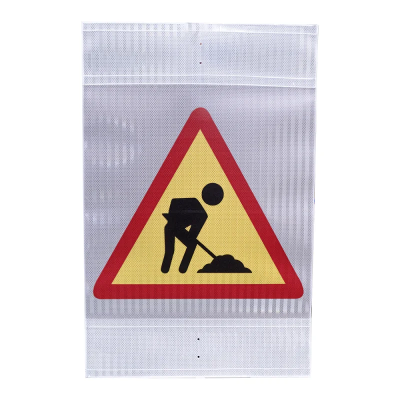 Reflective Spain PVC Prismatic Reflective Rolling Stop Provisional Road Traffic Control Roll Up Tripod Signage Signs