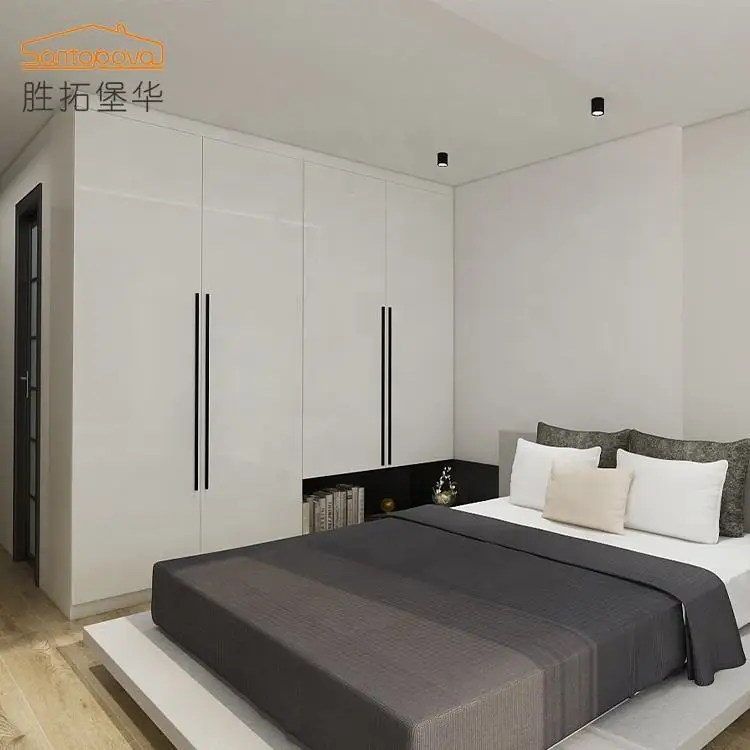 Factory wholesale price customized closet clothes high glossy white cabinet wardrobe simplicity modern wardrobe