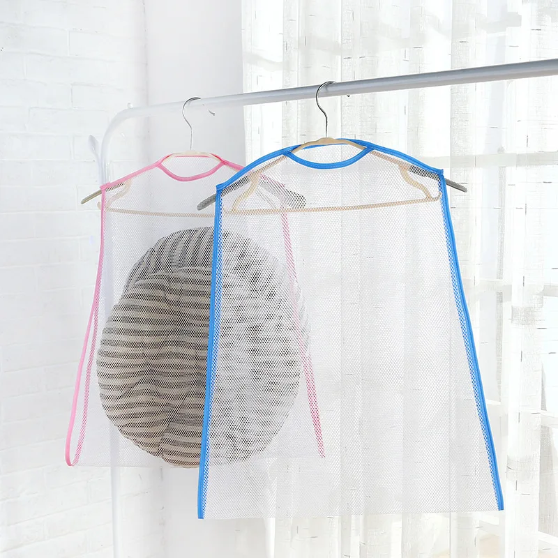Outside blue window air bask in rack air pillow doll commonly bask in reinforced net mesh bag