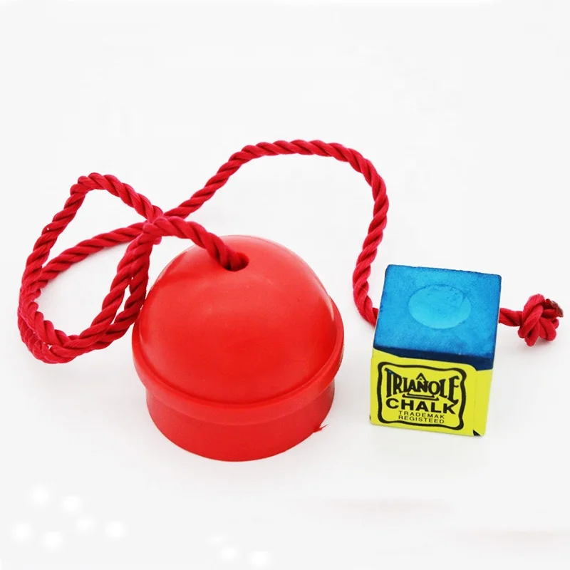 Rubber billiards chalk holder red color pool cue chalk holder with string