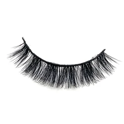 Free Sample Russian Strip Lashes Natural Fluffy Plant Fiber 3D Faux Mink Eyelashes D Curl Strip Eyelash Dramatic 25MM Mink Lash