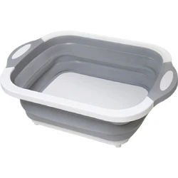 Kitchen Supplies Collapsible Vegetable Fruit Wash Drain Silicone Cutting Basket Portable Multifunction Foldable Chopping Board