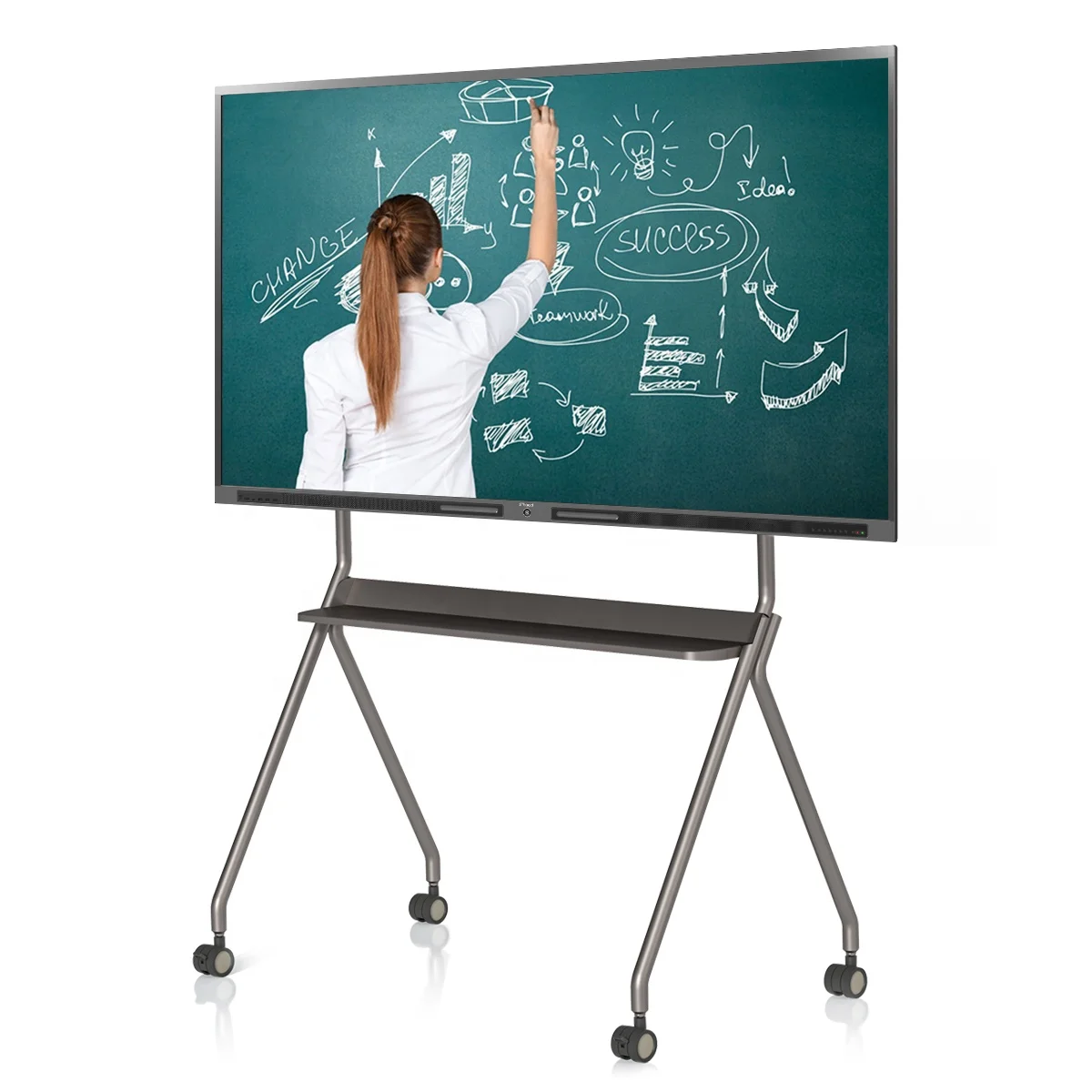 65 inch wall mount android 8.0 9.0 11.0 touch screen monitor interactive whiteboard interactive flat panel for school classroom