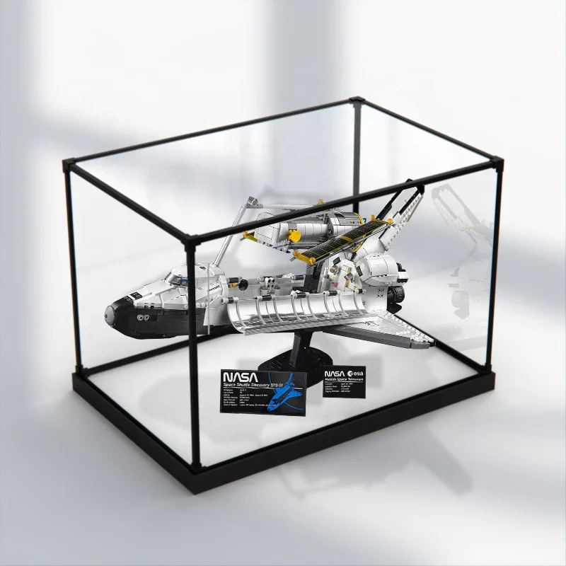 Acrylic Box with Wooden Base, Fully Assembled Clear Acrylic Display Case, Preassembled Display Case for Collectibles, Toys