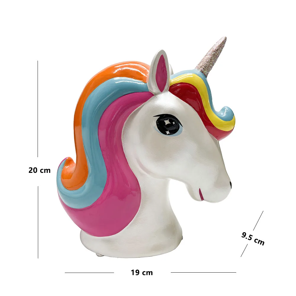Factory large Big glitter plain color My Little Pony Disney Ceramic Coin Money Box piggy bank for kid children