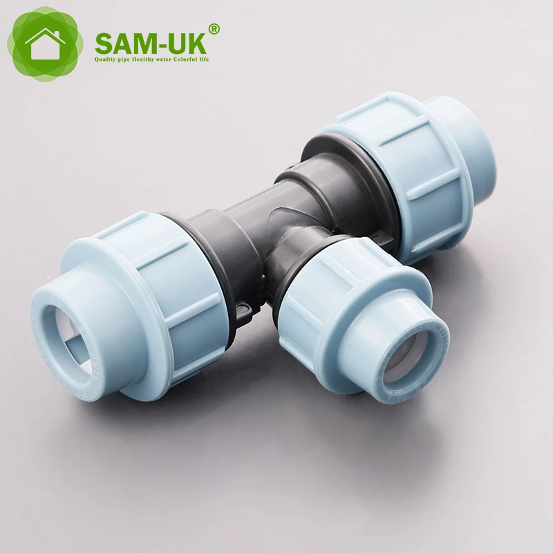 Sam-uk factory manufactures quality high-temperature injection PP compression pipe fitting plastic tee