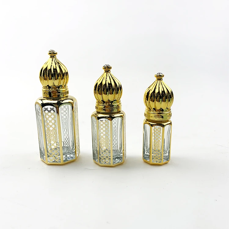 Empty 6ml Attar Arabian Oud Perfume Glass Bottles Brown Essential Oil Bottles
