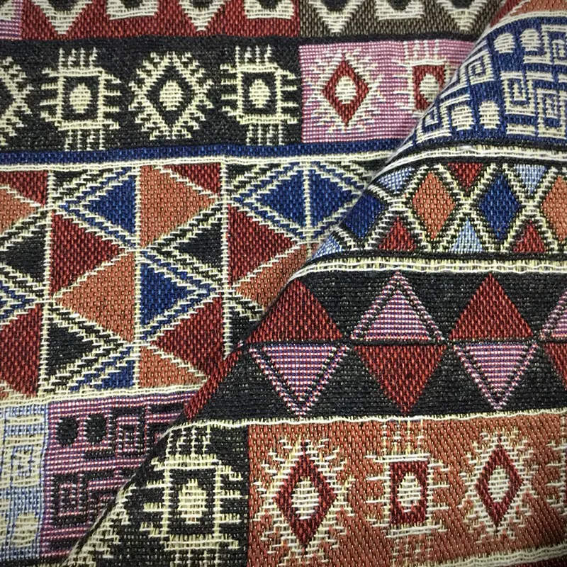 Factory supply yarn dyed geometric aztec pattern plain woven rug fabric for shirt