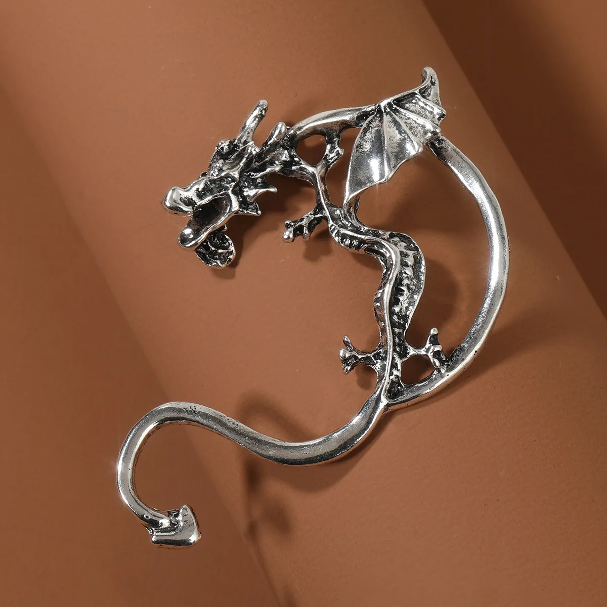 Vintage Cuff Wraps Climber Earrings Non Piercing For Women Snake Flower Heart Silver Ear Clip Wrap