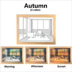 Usb Luminous Painting Living Room Bedroom Creative Three Color Dimming Led Decorative Painting Night Light