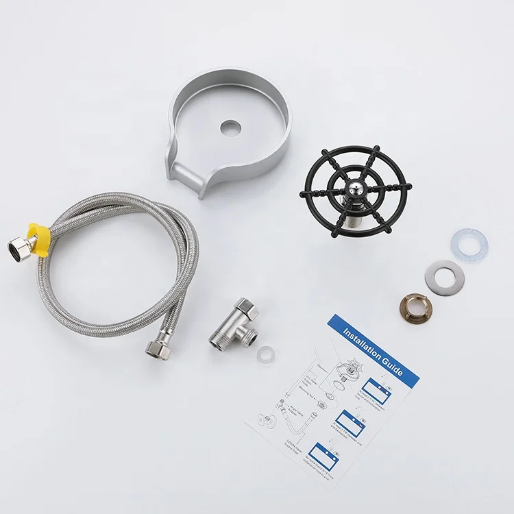 High Pressure Cup Washer sliver automatic glass cup washer rinser cleaner glass rinser for sinks