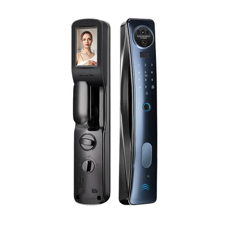 keyless Electronic Finger print digital dead bolt smart door lock fingerprint with camera 3D face recognition  for metal