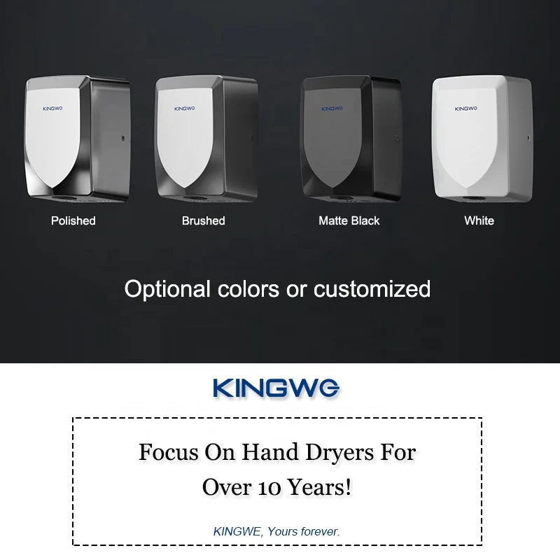 China Supply Wall Type No Touch Black Toilet Automatic Hand Dryers With UV Light