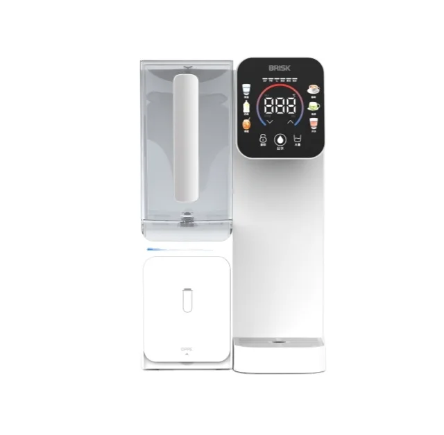 BRISK table top mobile reverse osmosis with activated carbon water filter heater system for home
