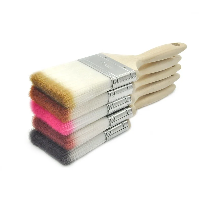 MSN-1234025 nylon wool paint brush white hair paint brushes best quality wooden handle paint brushes with different size