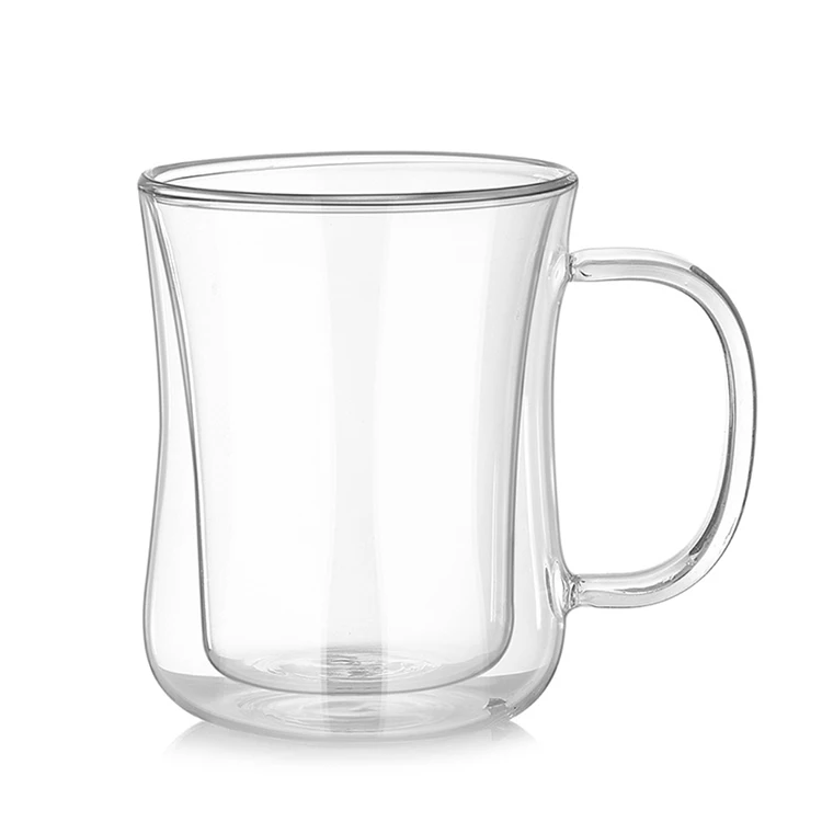 Insulated glass tea cups  glass coffee mugs double wall glass cups clear coffee cup