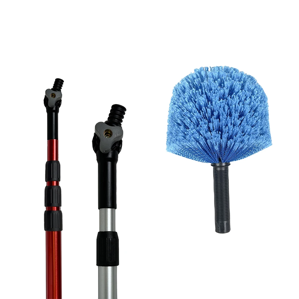 3.7m Aluminum Cobweb Ceiling Brush With Telescopic Handle Extension Pole Dusters With Twist Lock For Household Cleaning