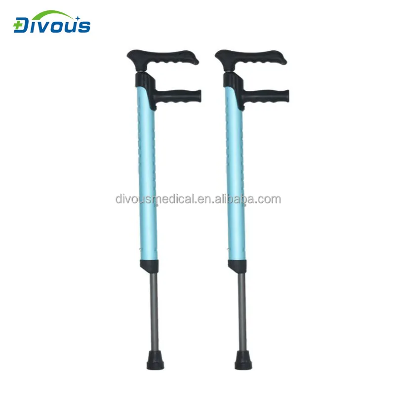 Hot Selling Aluminum Alloy Material Outdoor Travel  Adjustable Height Elderly Disabled Underarm Crutches Walker