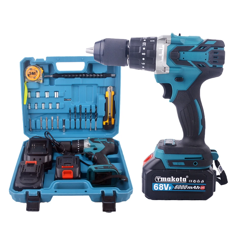 2022 High Quality Wholesale Professional Portable Li-lion Brushless Battery Power Cordless Screwdriver Drill Set Machine