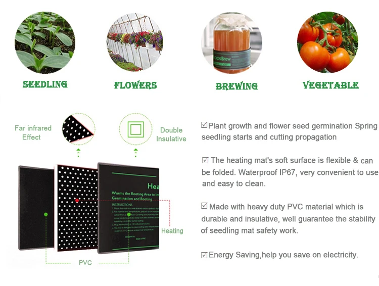 Popular Design Underfloor Tile Heating Floor System Vegetable Seed Growing Seedling Heat Mat Waterproof 21 X 60