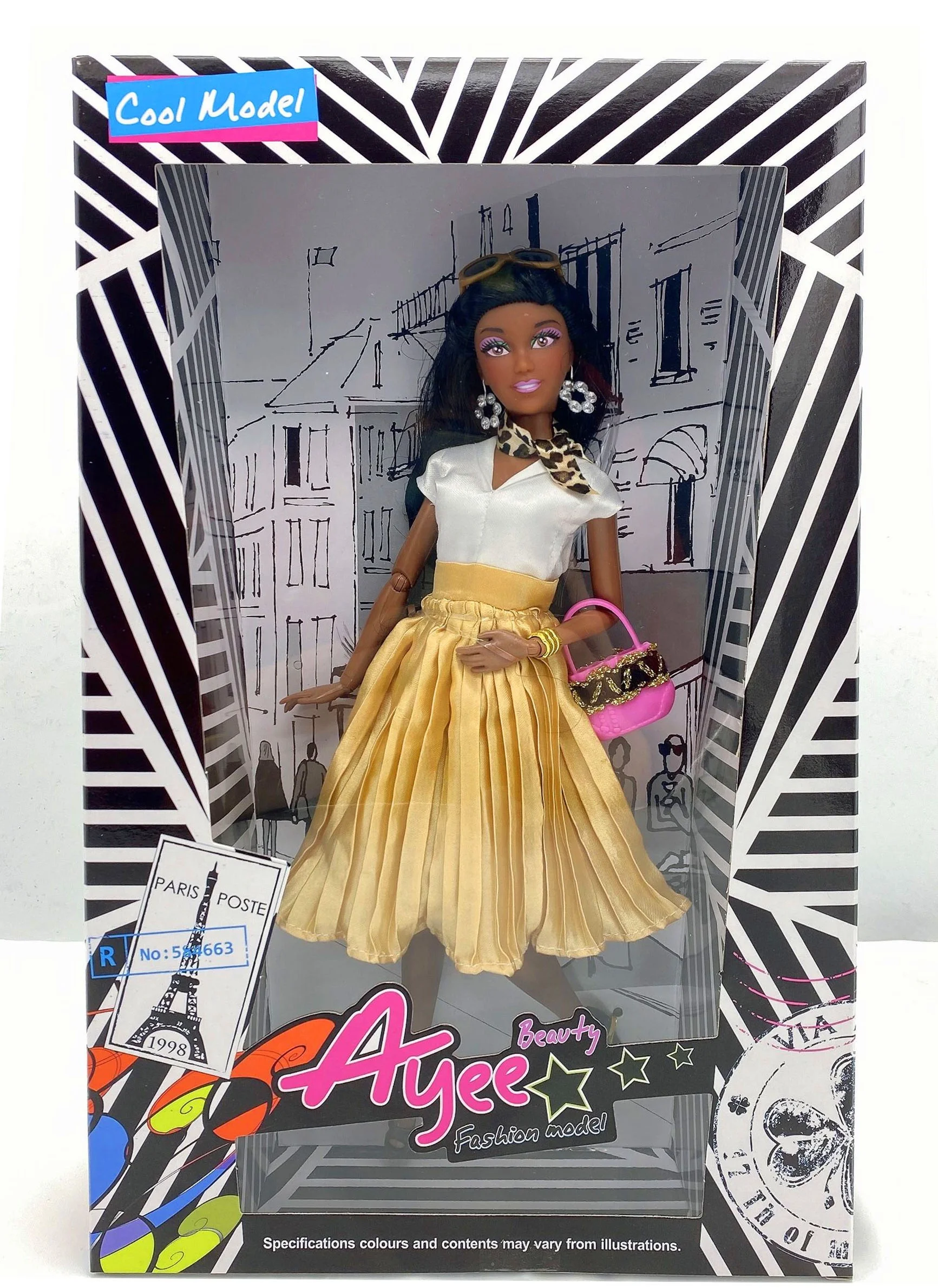 12.5 inch jointed black fashion africa american Summer trend pretty girl doll