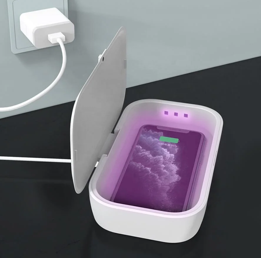 
2020 Newest multifunction cell phone wireless charger box 10W with Anti virus Disinfection Box 