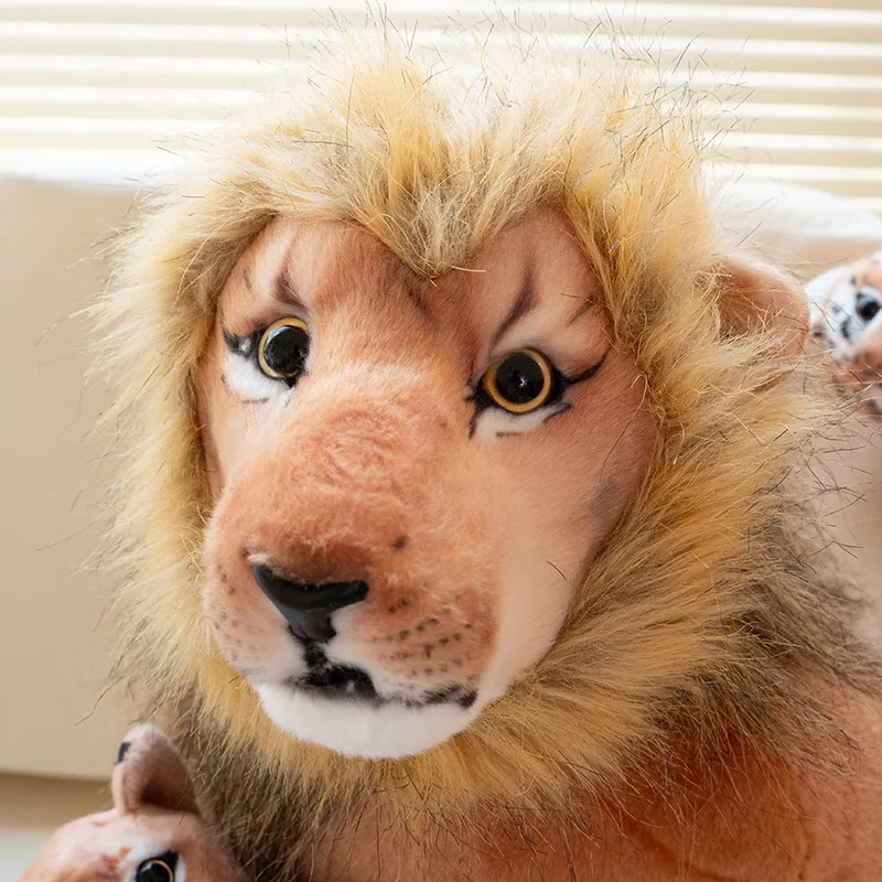 Lovely New Lifelike Soft Leopard Plush toy Stuffed Tiger Doll Plush Simulation Lion Toys Birthday Gift for Children