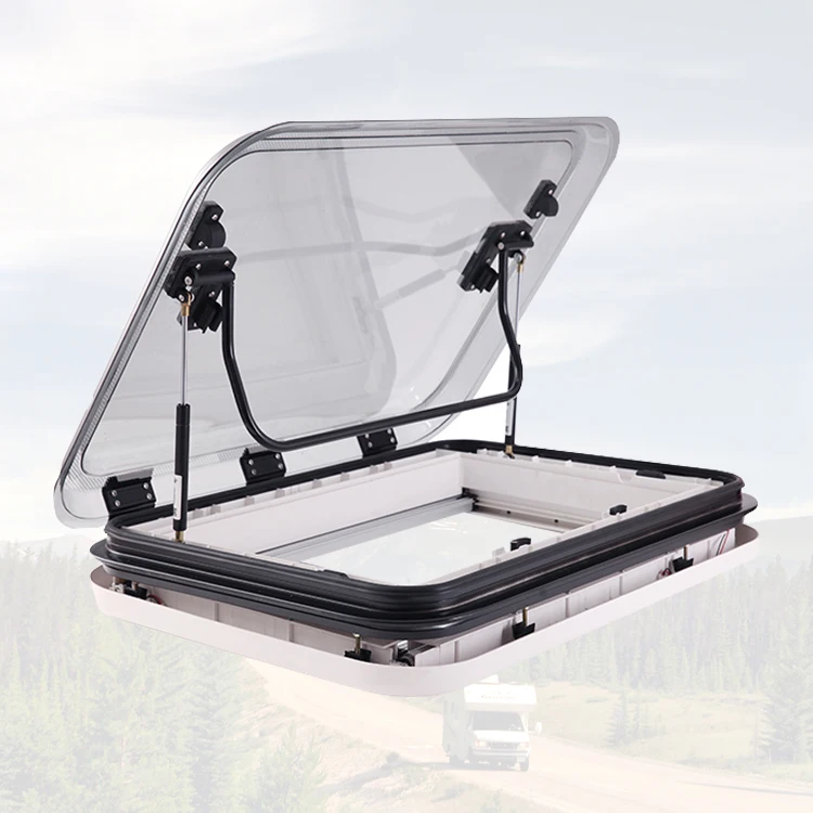 High quality control aluminum alloy 500*500mm RV skylight caravan acrylic rv skylight for wholesale