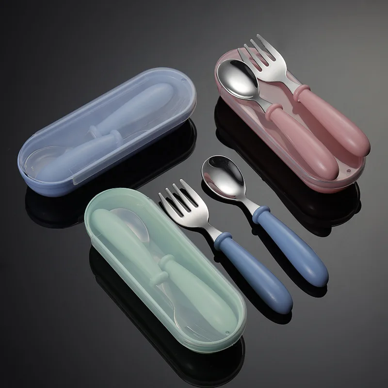Stainless Steel BPA Free Kid Children Spoon Fork Cutlery Set