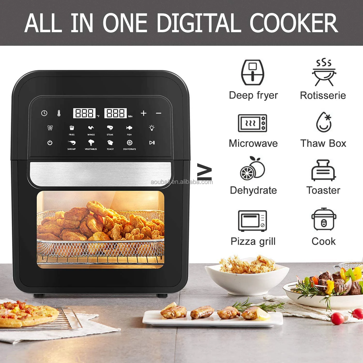Popular Professional mini size Digital Air Cooker Fryer Oven AF536T  pass GS-EK1 AG2