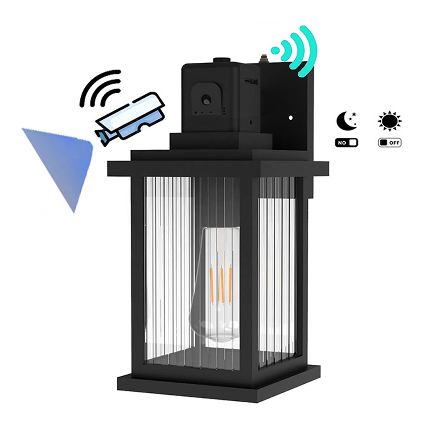 Dusk to Dawn Wall Light with Security Camera, Waterproof Outdoor Front Porch Light