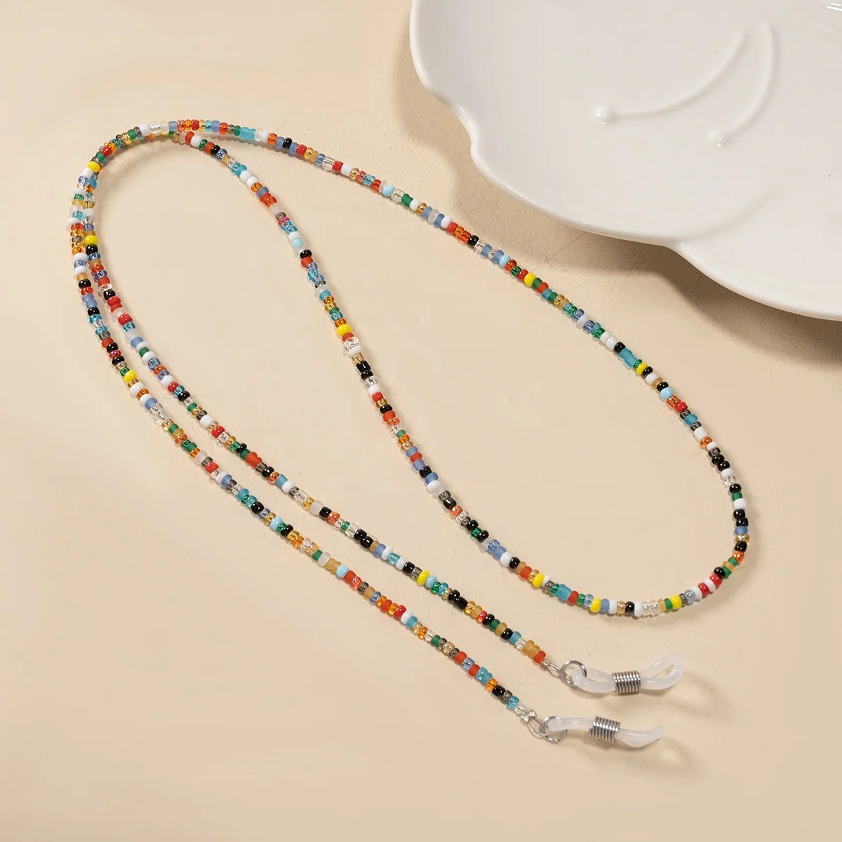 Fashion Seed Beaded Masking Chain Eyewear  Neck Straps Reading Glasses Chain Sunglasses Cord