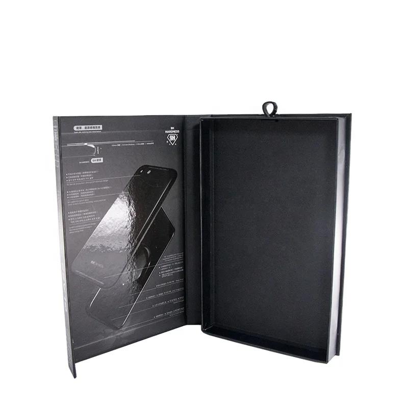 New Factory Black Magnetic Closure Book Shaped Black Otter Box for Iphone X Case Packaging