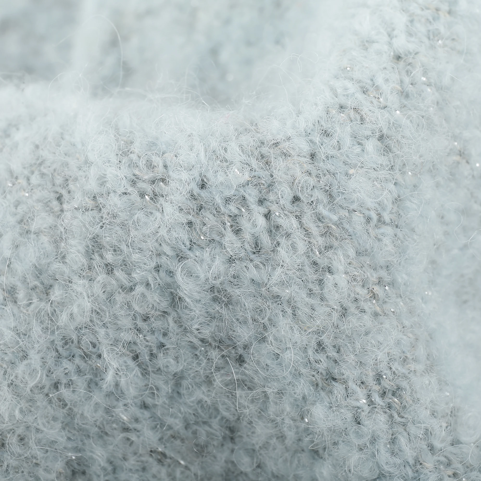 20ALW040 Italian Alpaca Ladies Sweater V Neck and Long Sleeve Pullover Plain Pullover Knitted Clothes Boucle Yarn Winter Women