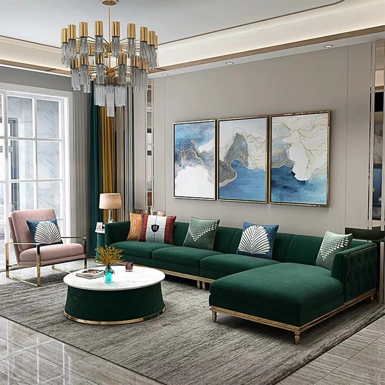 custom modern new outdoor patio mini small living room wooden corner sectional sofa set with metal legs