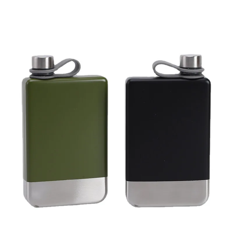 9oz Portable Travel Stainless Steel Glitter Coating Liquor Whiskey Pocket Flagon Bottle Hip Outdoor Wine Liquor Flask Bottle