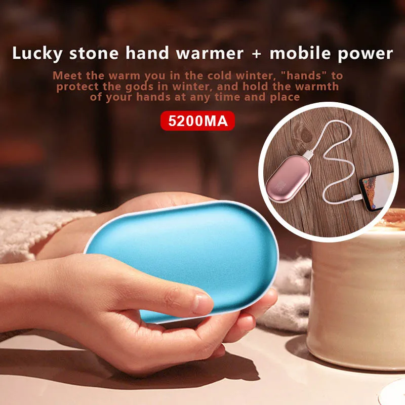 5000mAh Hand Warmer Power Bank Rechargeable Mini Powerbank Colorful Cute Portable Charger Power Bank