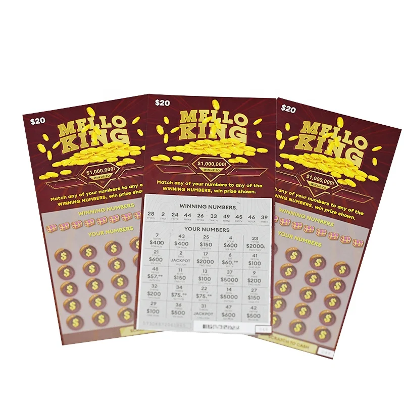 Пользовательский дизайн CMYK печать лотерейных билетов царапины карты игровая карта Лотто билет