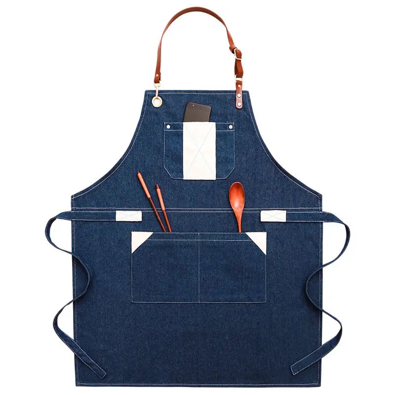 Unisex Blue Jeans Denim Jean Girth Chef Apron kitchen apron custom denim apron