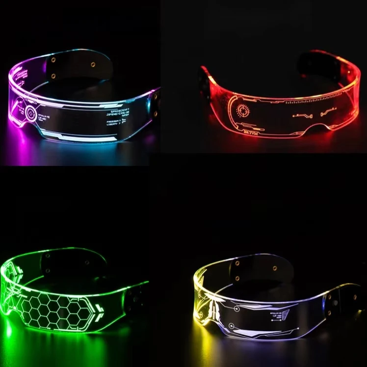 Professional Fashion Cool Led Neon Light Up Luminous Glowing  Glasses