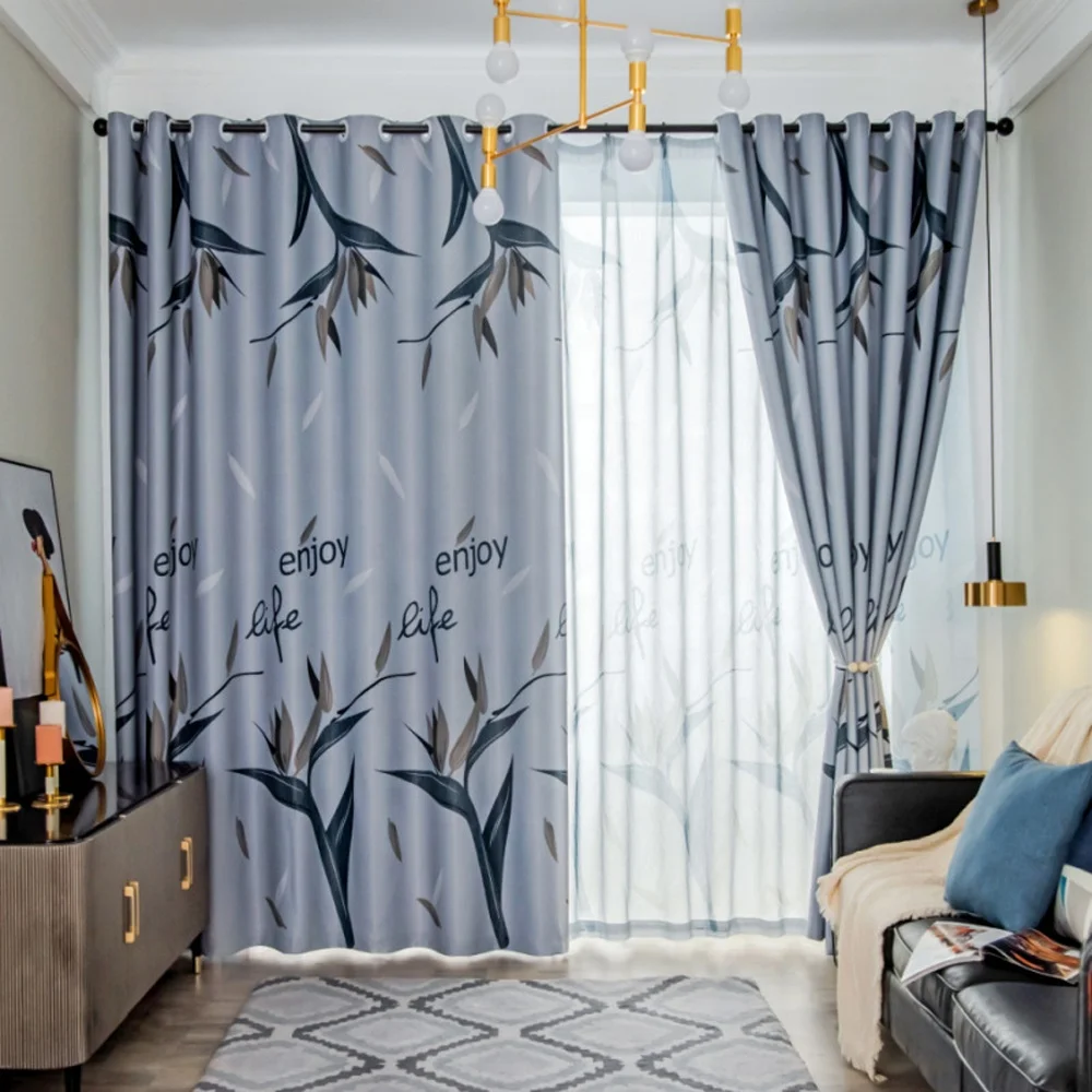 Enjoy Life 100% Polyester Printed Grommet Parada Window Curtains For Home Insulated House Office
