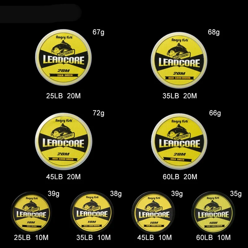 Carp Fishing Tackle 10m 20m Multifilament Pe Braided Lead Core Fishing Line Super Strong Hook Link Lead Leader Line