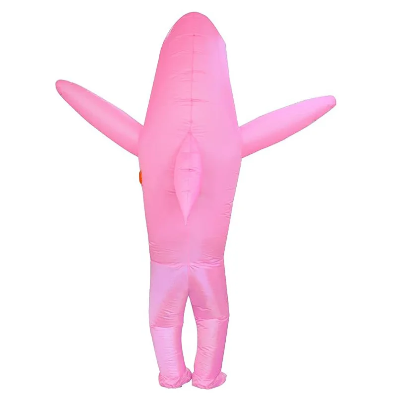 In stock Funny Full Body Inflatable Adult Baby Blue Shark Mascot Costume Adult Funny Blow Up Costume dolphin clothing